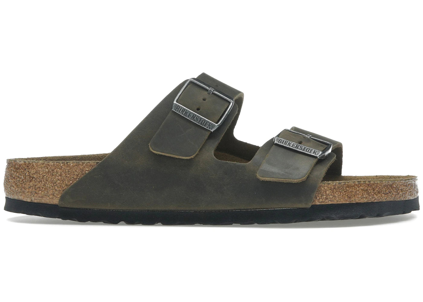 Birkenstock Arizona, semelle souple, cuir huilé kaki délavé