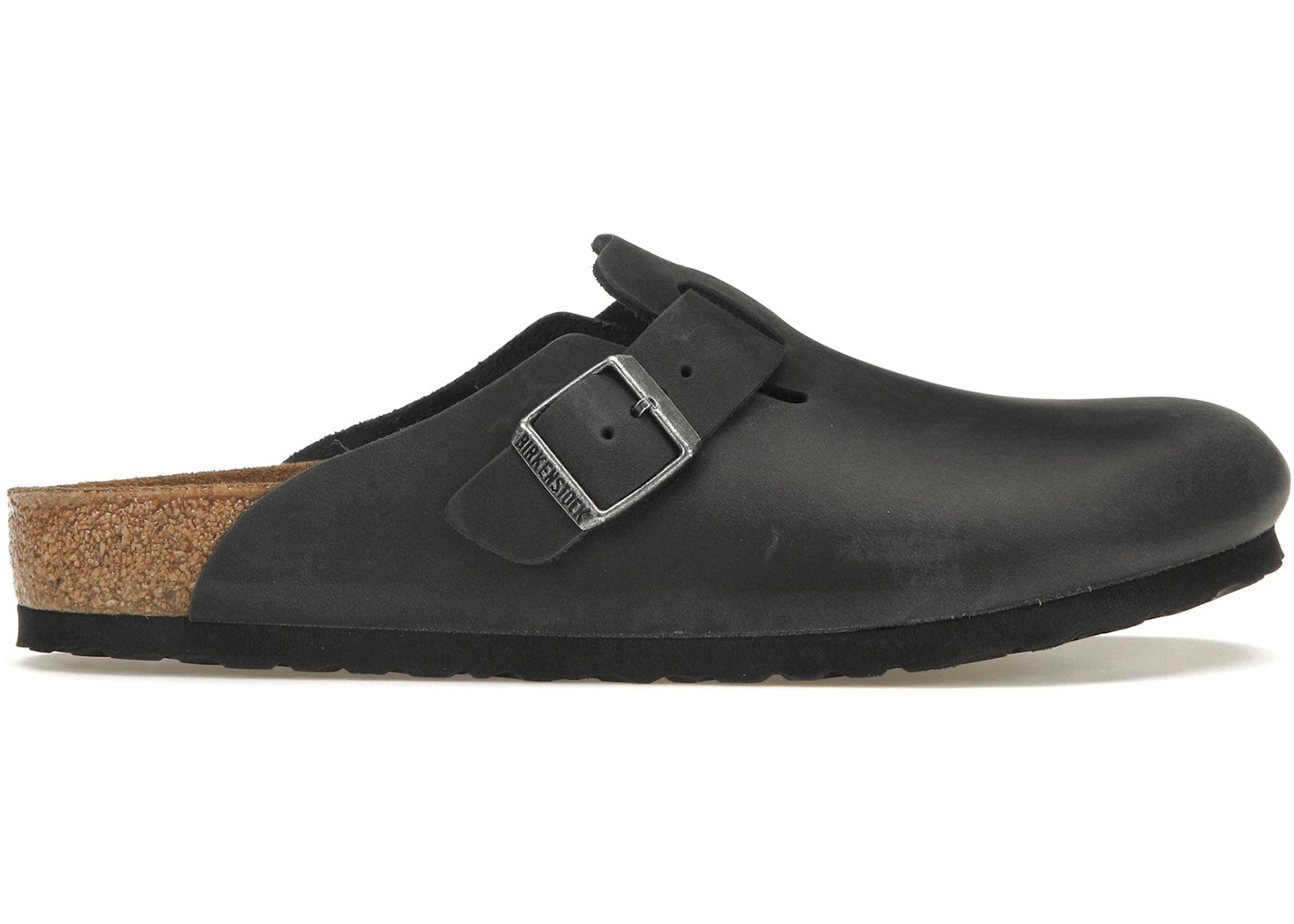 Birkenstock Boston en cuir huilé noir