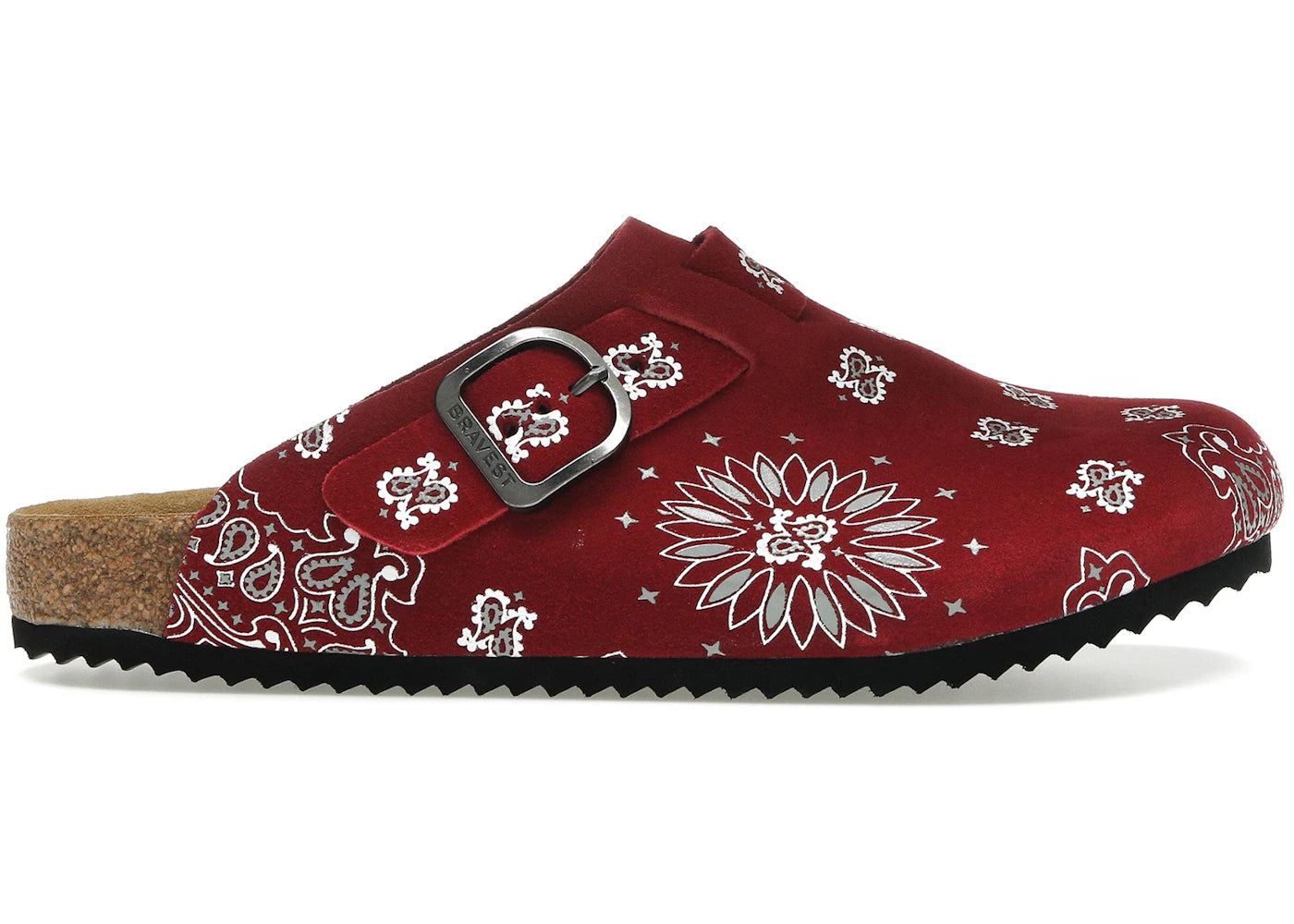 Bravest Studios Suede Paisley Clogs Burgundy