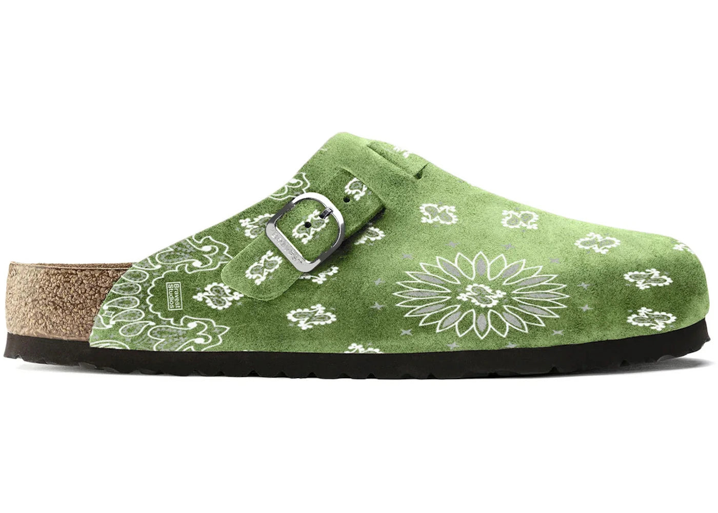 Bravest Studios Suede Paisley Clogs Olive