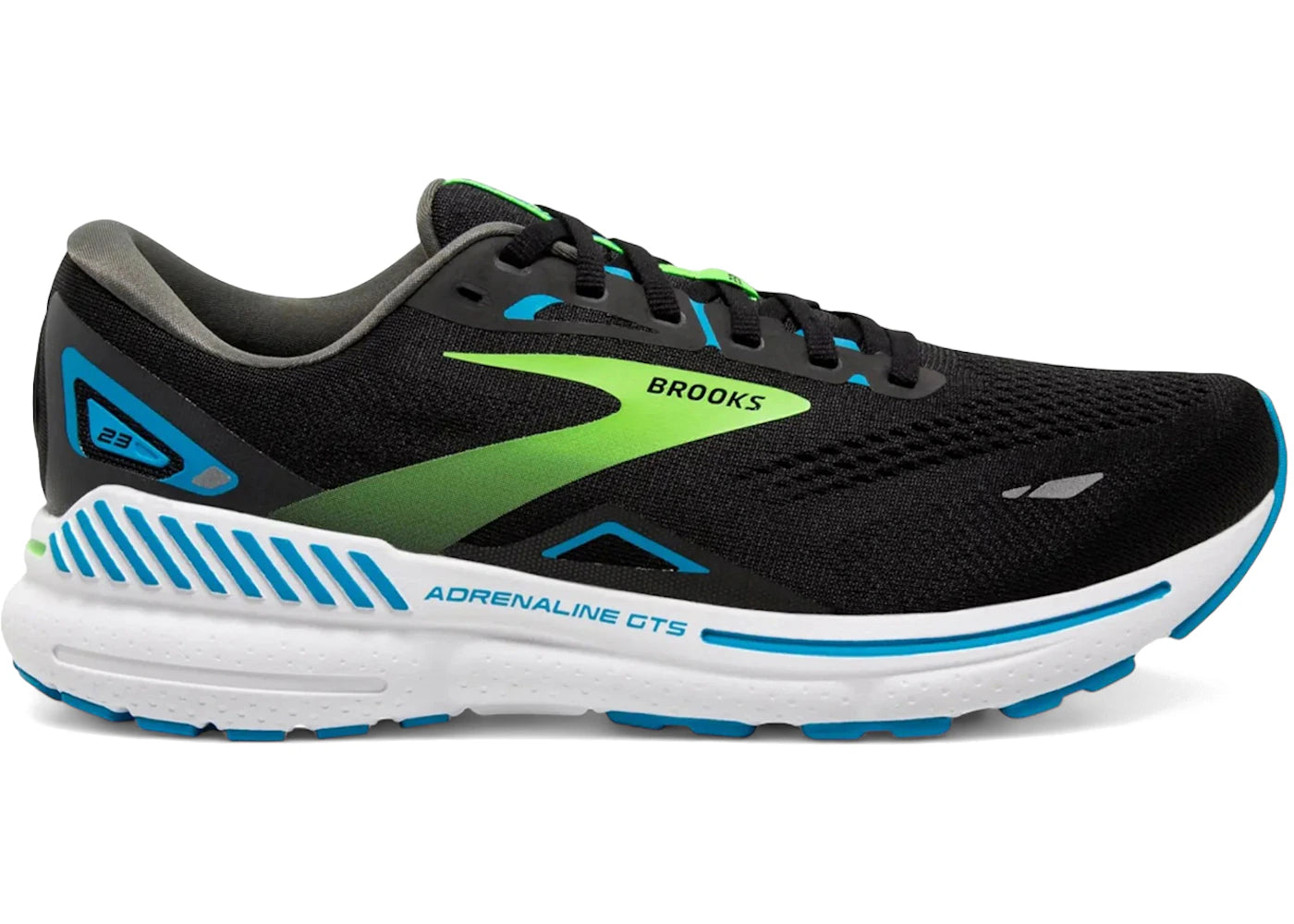 Brooks Adrenaline GTS 23 Black Hawaiian Ocean Green - main view