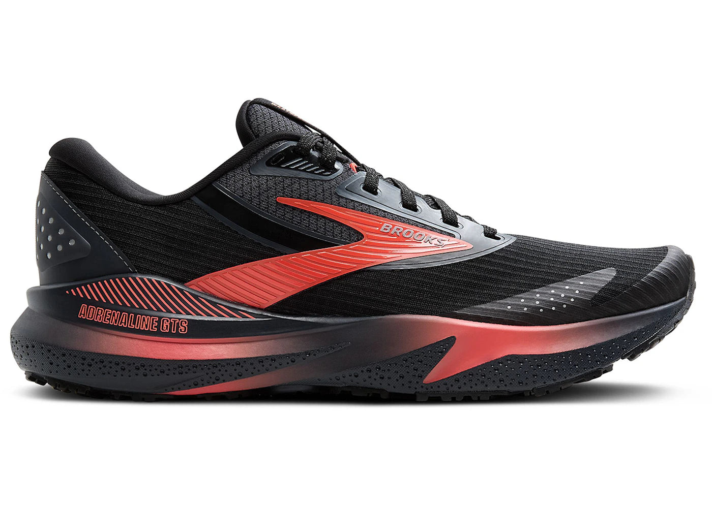 Brooks Adrenaline GTS 24 Weatherized Black Ebony Hot Coral