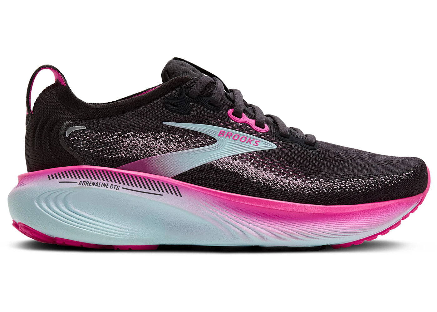 Brooks Adrenaline GTS 25 Black Cyber Pink Iced Aqua