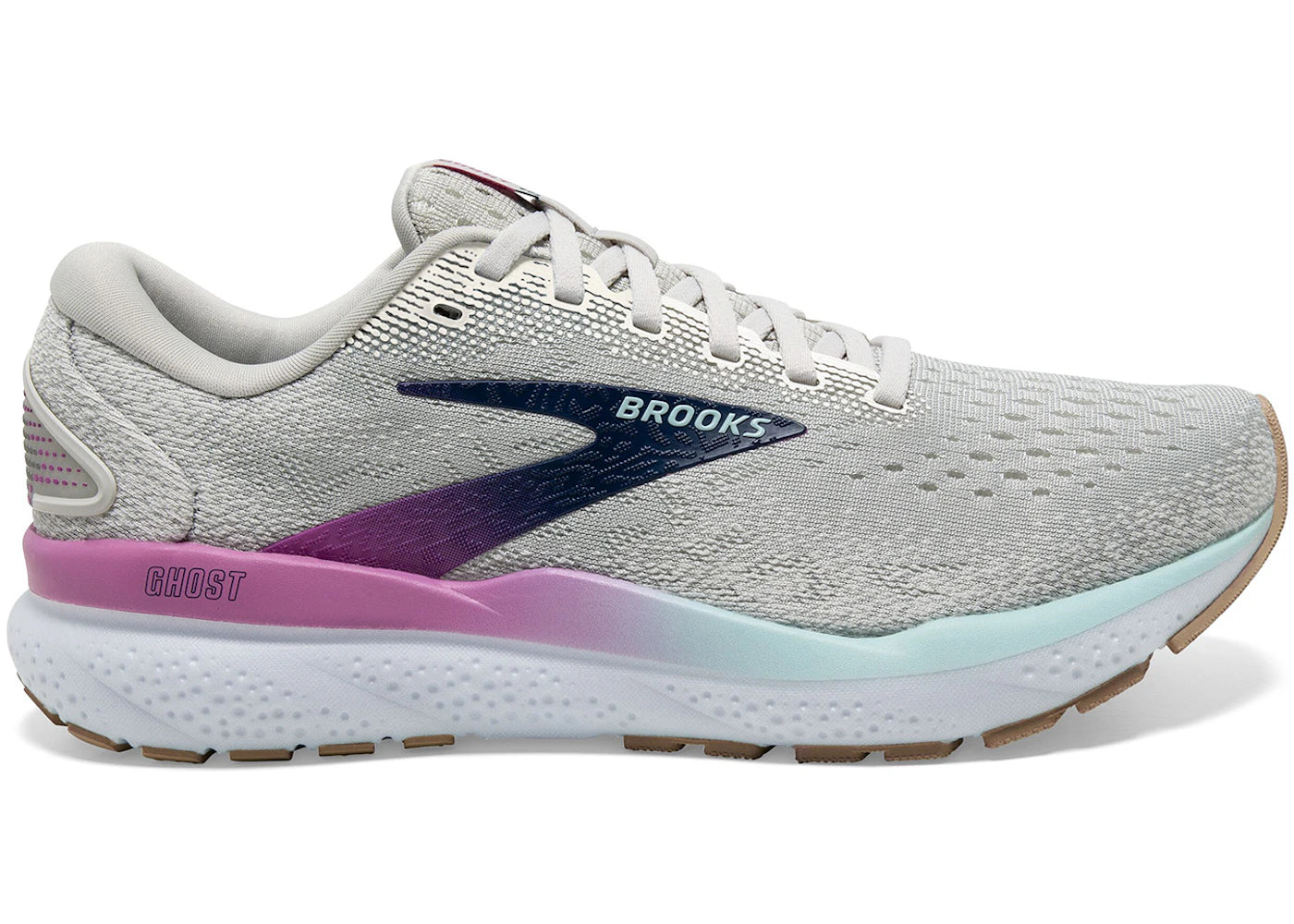 Brooks Ghost 16 White Grey Estate Blue