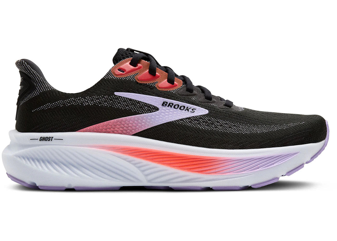 Brooks Ghost 17 Black Purple Coral