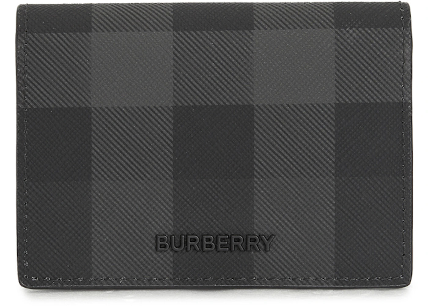 Burberry Check Card Holder Charcoal