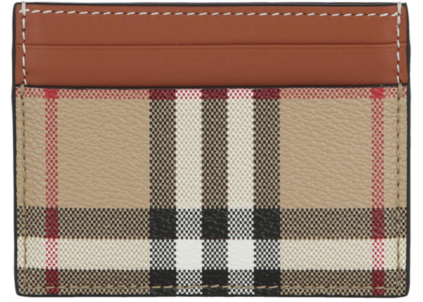 Burberry Check Print Card Holder Archive Beige