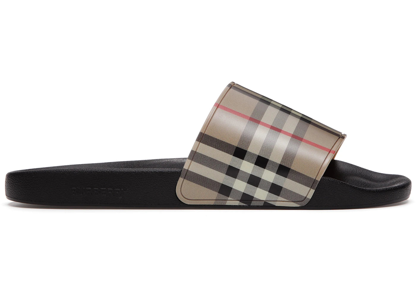 Burberry Furley Check Slides-Archive Beige