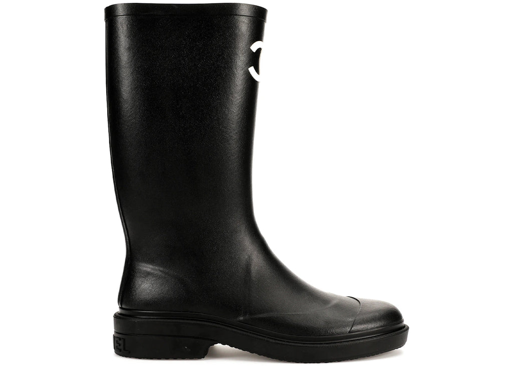 Chanel Rubber Rain Boots Black - main view