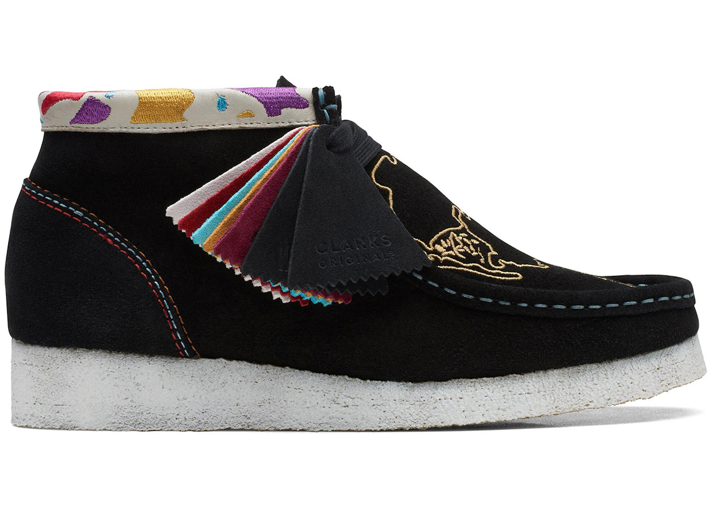 Clarks Originals Wallabee Boot Black Embroidery