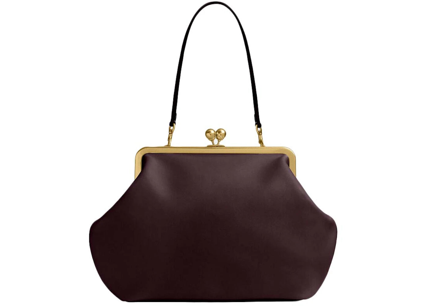 Coach Large Kisslock Frame Bag Brass/Black Currant - main view
