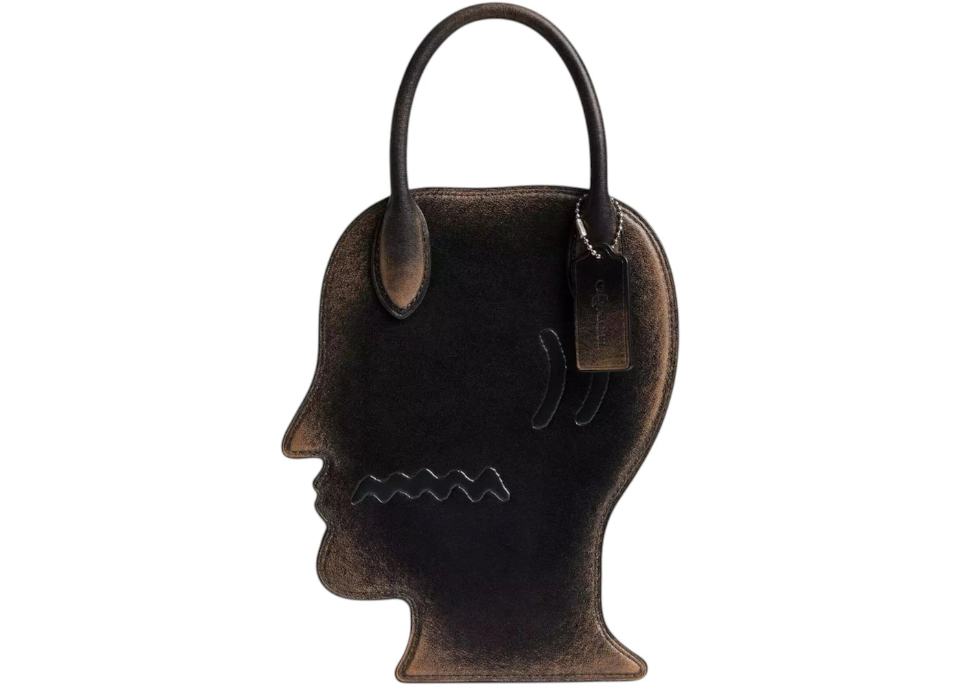 Coach x Brain Dead Logohead Bag In Loved Leather Black Brown - main view