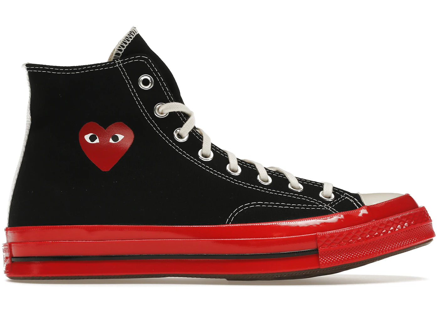Converse Chuck Taylor All Star 70 Hi-Comme des Garcons PLAY Black Red Midsole