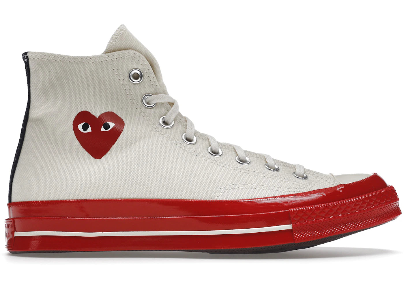 Converse Chuck Taylor All Star 70 Hi-Comme des Garcons PLAY Egret Red Midsole