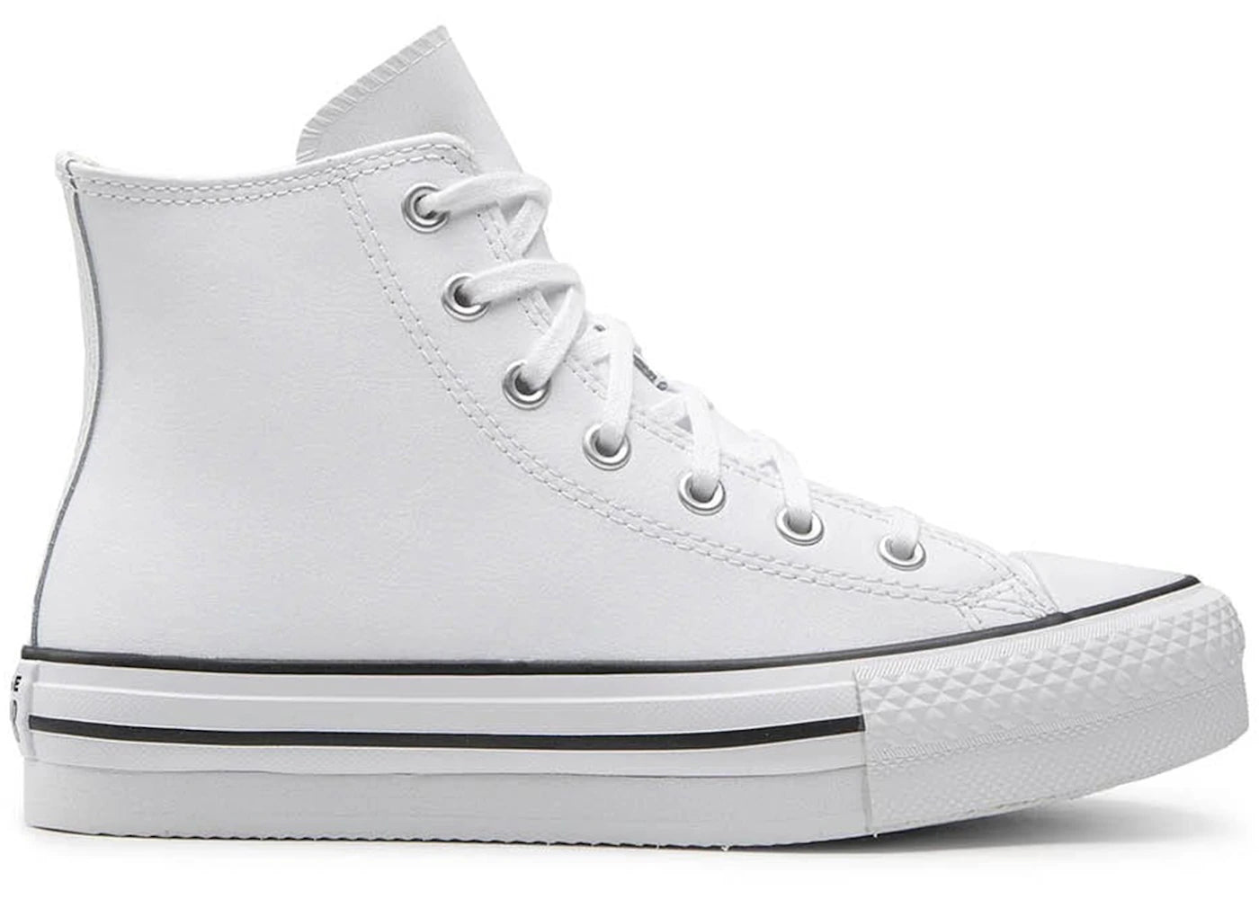 Converse Chuck Taylor All Star Eva Lift montantes en cuir blanc naturel ivoire