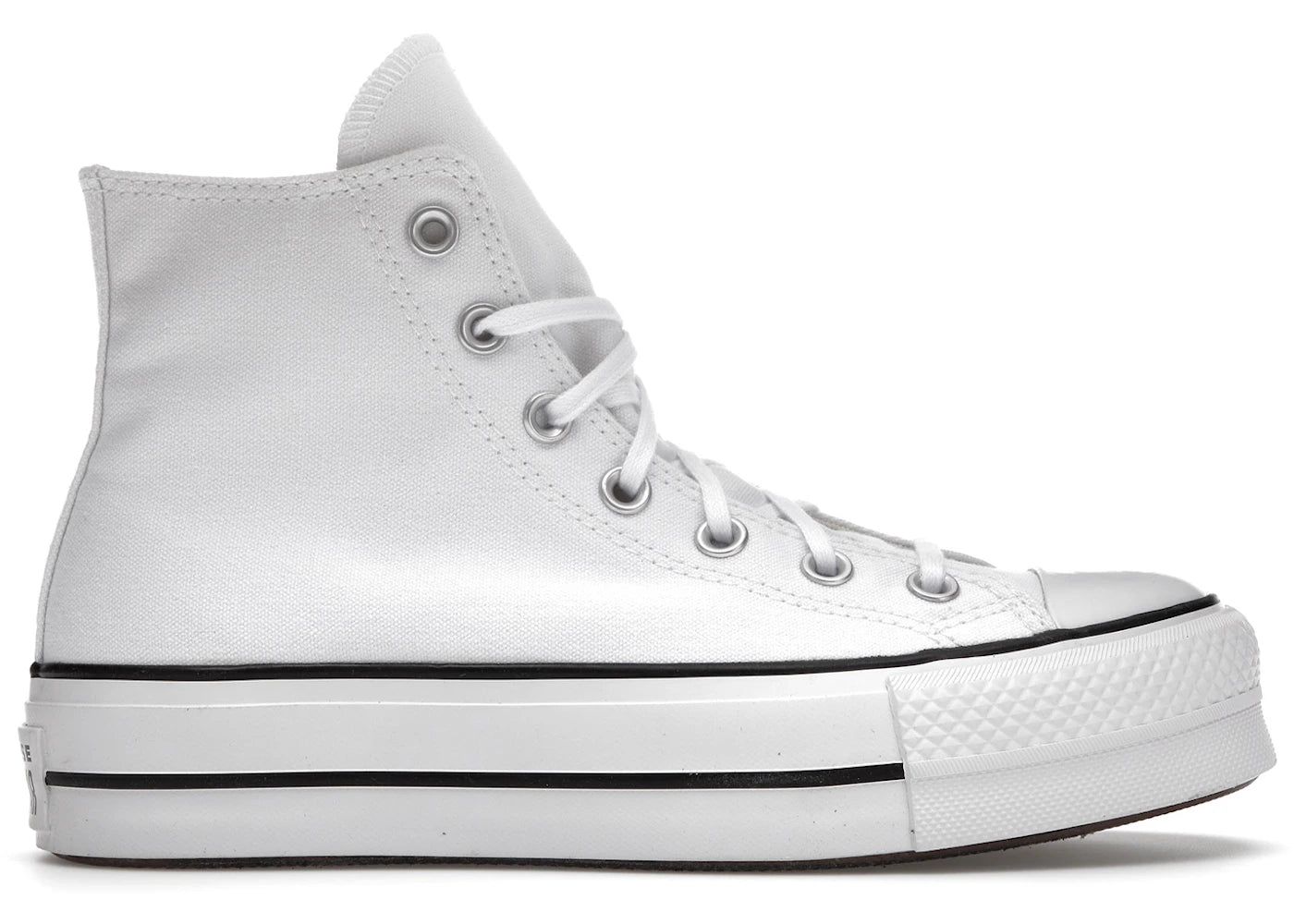 Converse Chuck Taylor All Star à plateforme montante blanche et noire (femme)