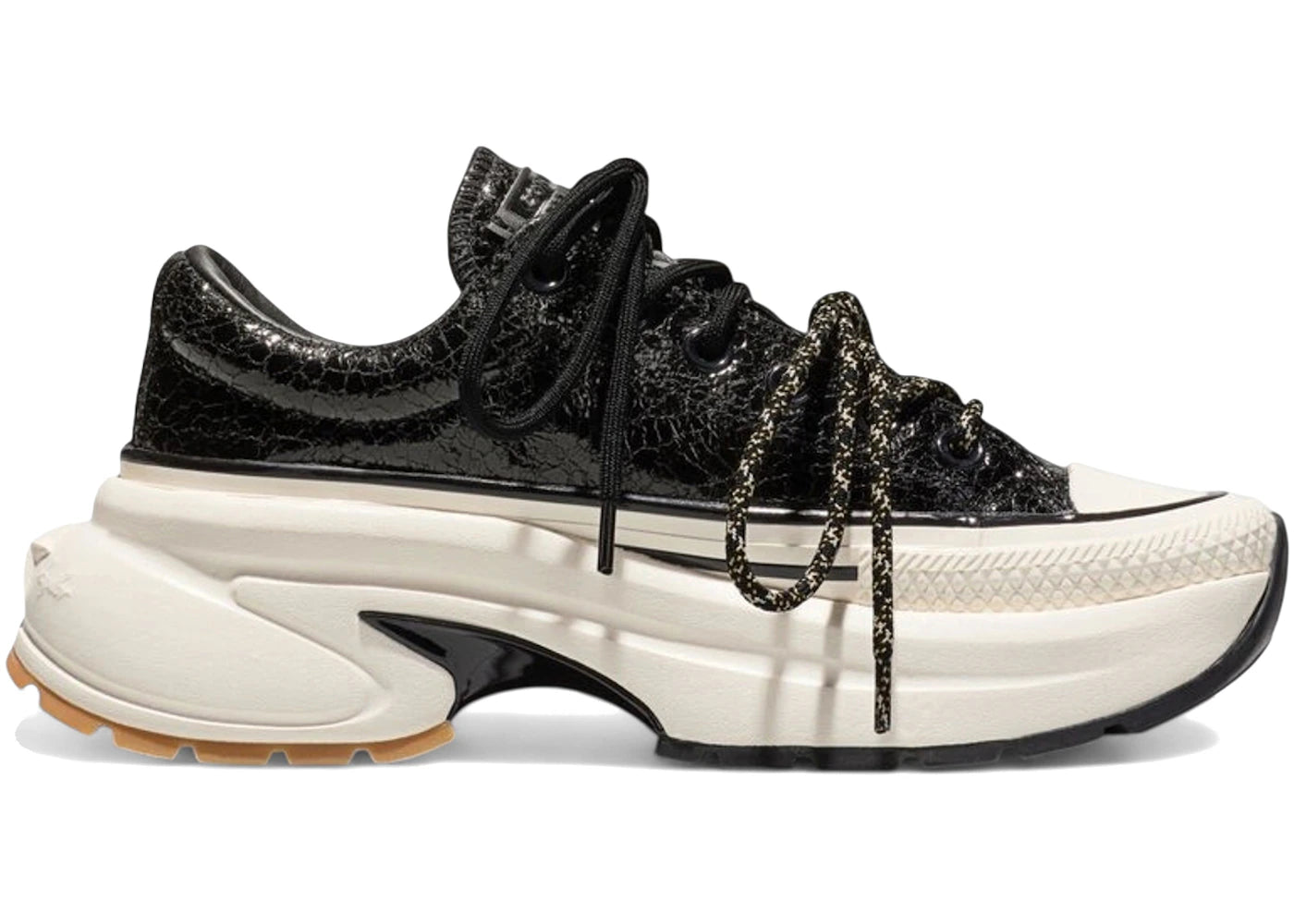 Converse Run Star Crush Distressed Patent Black Egret - main view