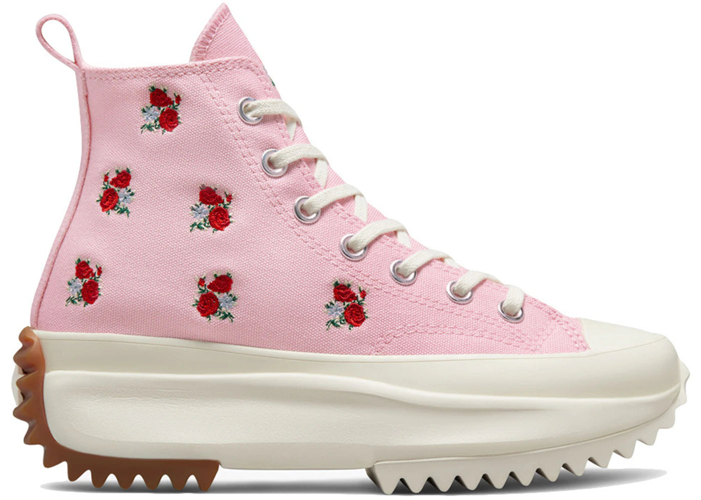 Converse Run Star Hike Platform Hi-Embroidered Floral Sunrise Pink