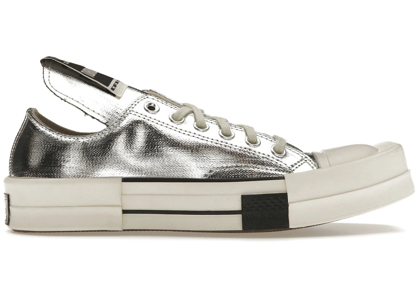 Converse TURBODRK Chuck Taylor All Star 70 Ox-Rick Owens DRKSHDW Silver White