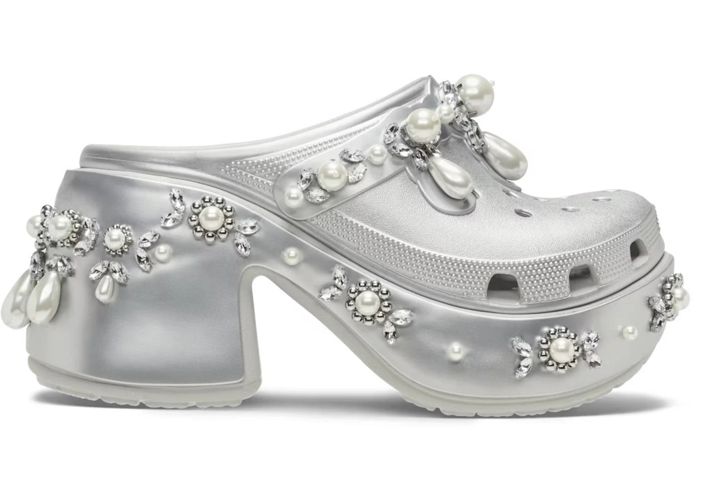 Crocs Siren Clog-Simone Rocha Spiked Silver