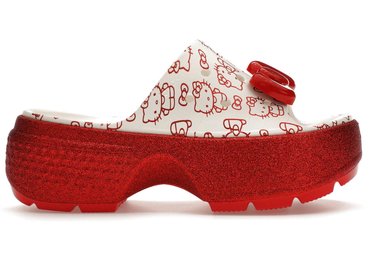 Crocs Stomp Slide-Hello Kitty 50th Anniversary Red Glitter