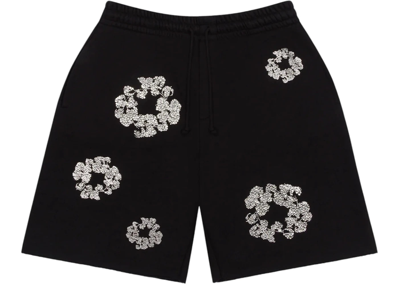 Denim Tears Cashmere Swarovski Cotton Wreath Shorts-Black