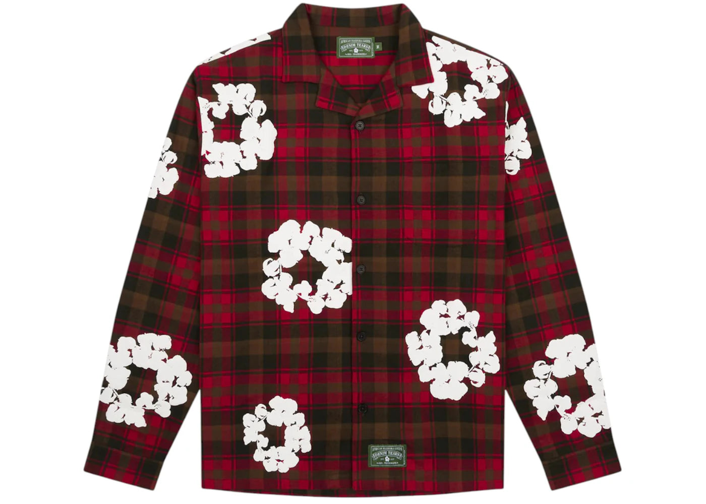 Denim Tears Cotton Wreath Pajama Shirt-Red