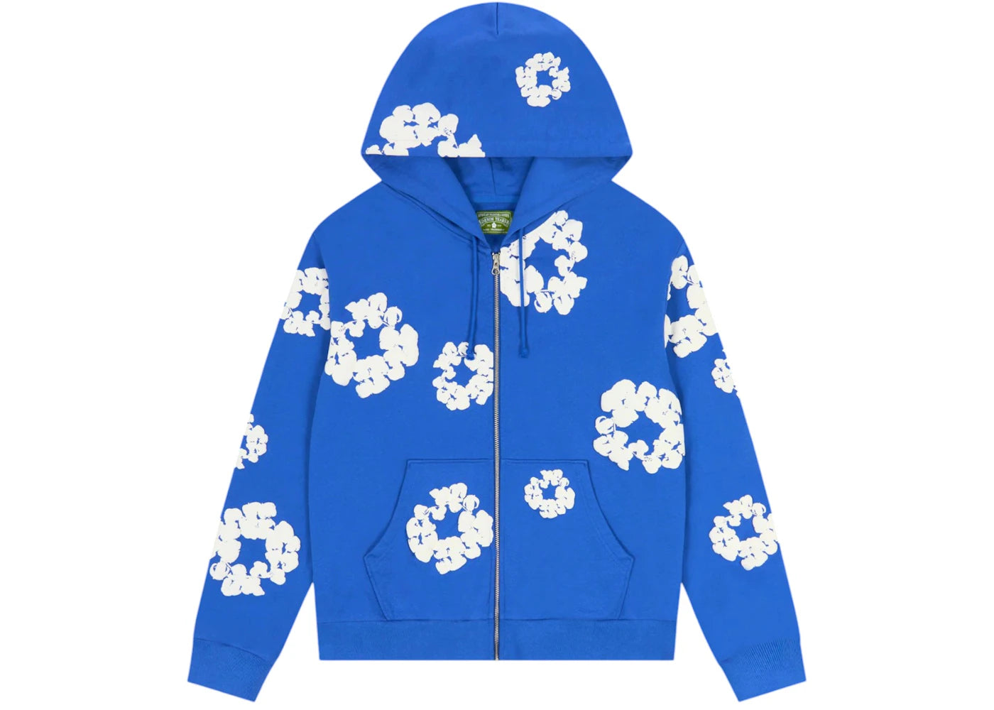 Denim Tears Cotton Wreath Zip Hoodie-Blue