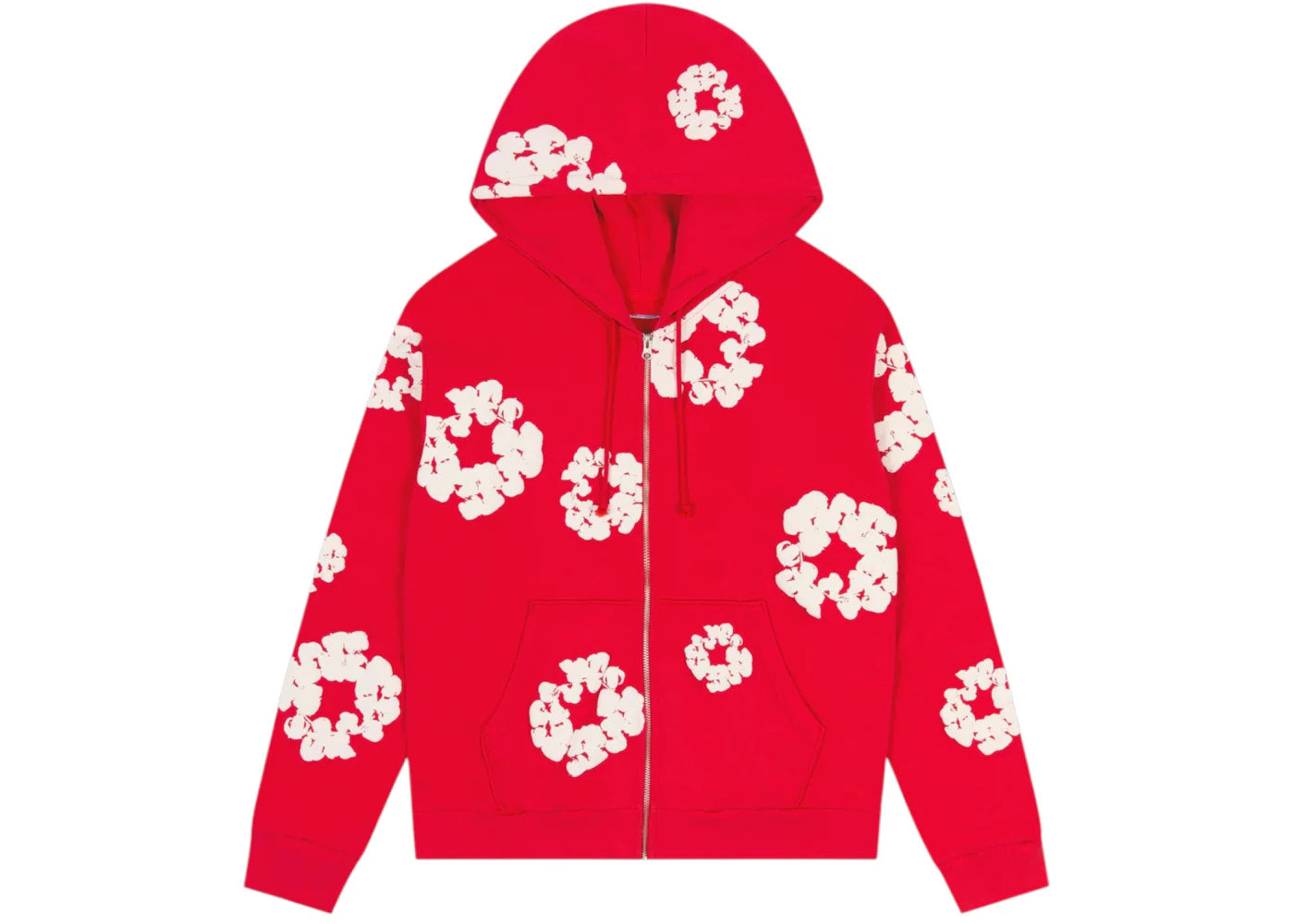Denim Tears Cotton Wreath Zip Hoodie-Red