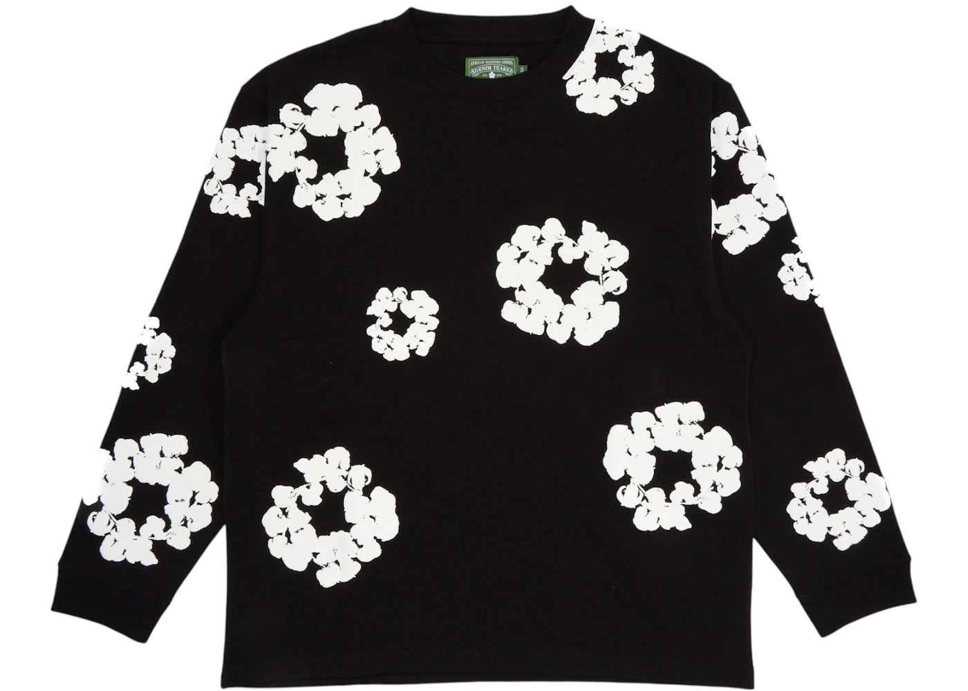 Denim Tears Long Sleeve Cotton Wreath T-shirt-Black
