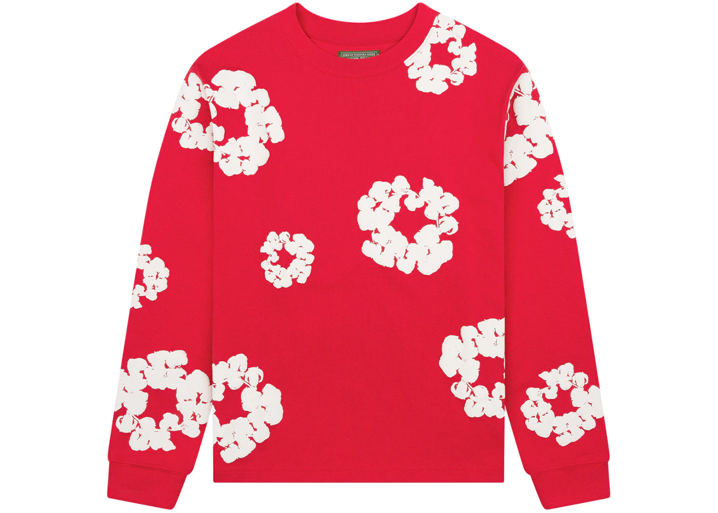 Denim Tears Long Sleeve Cotton Wreath T-shirt-Red