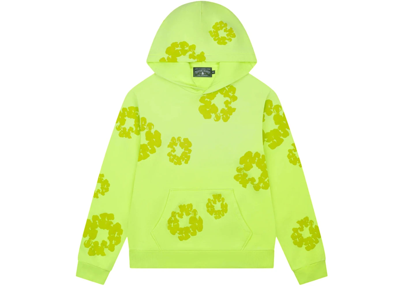 Denim Tears Mono Cotton Wreath Hoodie-Neon Green