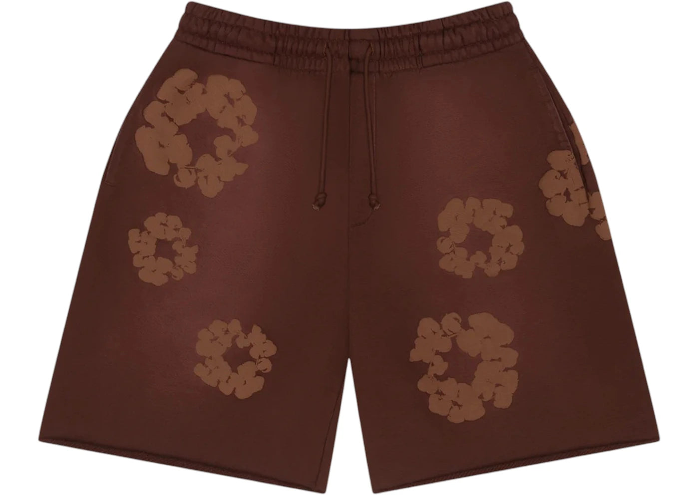 Denim Tears Mono Cotton Wreath Sweat Shorts-Brown