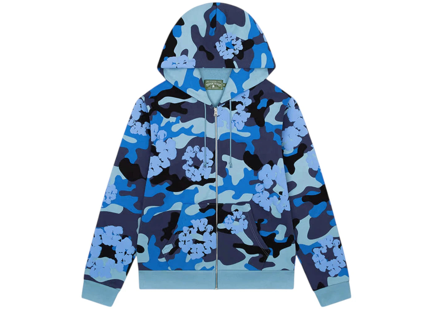 Denim Tears The Cotton Wreath Zip Sweatshirt-Blue Camo