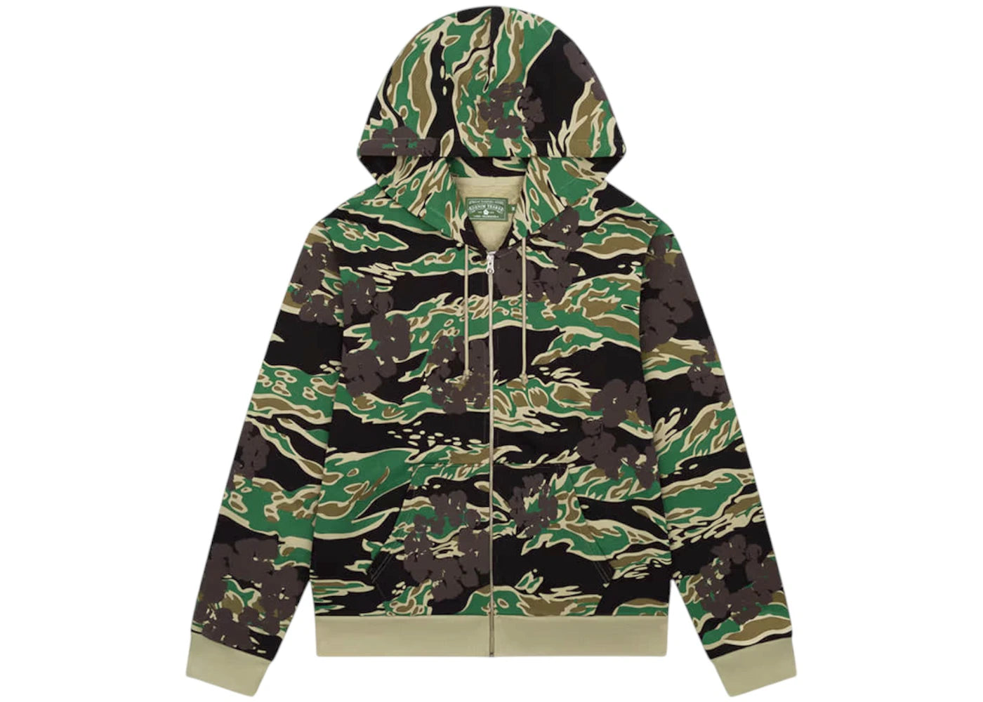 Denim Tears The Cotton Wreath Zip Sweatshirt-Green Camo