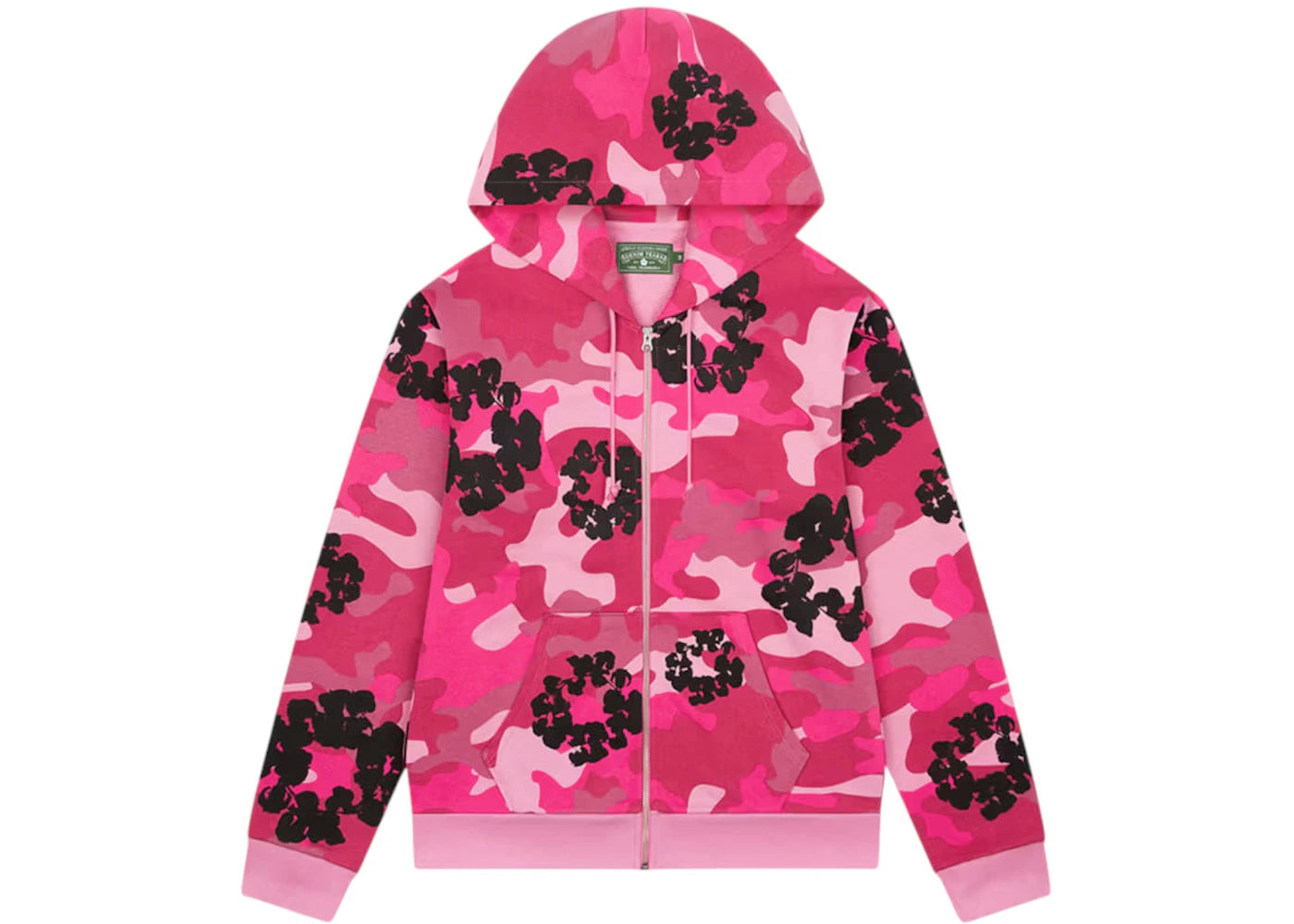 Denim Tears The Cotton Wreath Zip Sweatshirt-Pink Camo