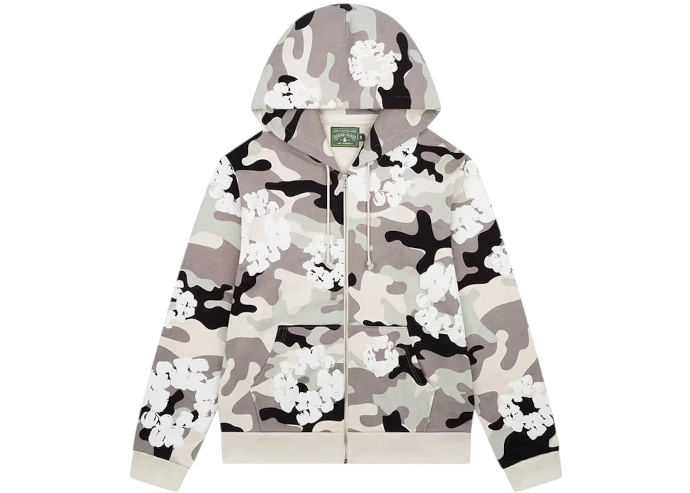 Denim Tears The Cotton Wreath Zip Sweatshirt-White Camo