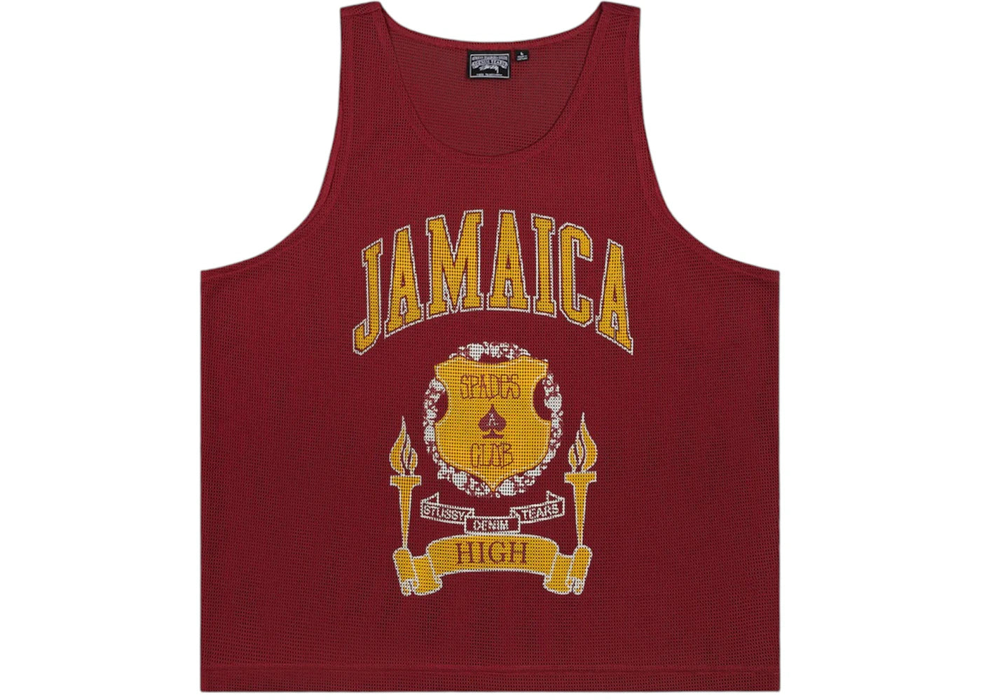 Denim Tears x Stussy Jamaica High Gym Tank-Red