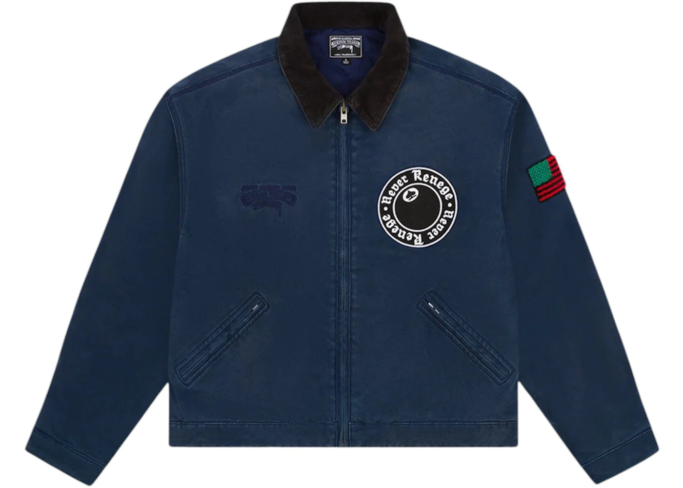 Denim Tears x Stussy Never Renege Canvas Work Jacket-Navy/Black