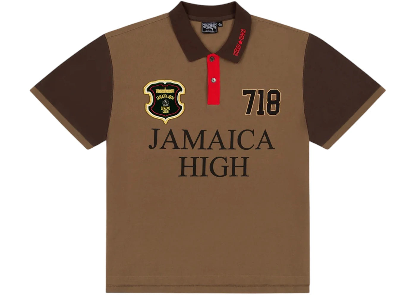 Denim Tears x Stussy Spades Team Polo-Brown