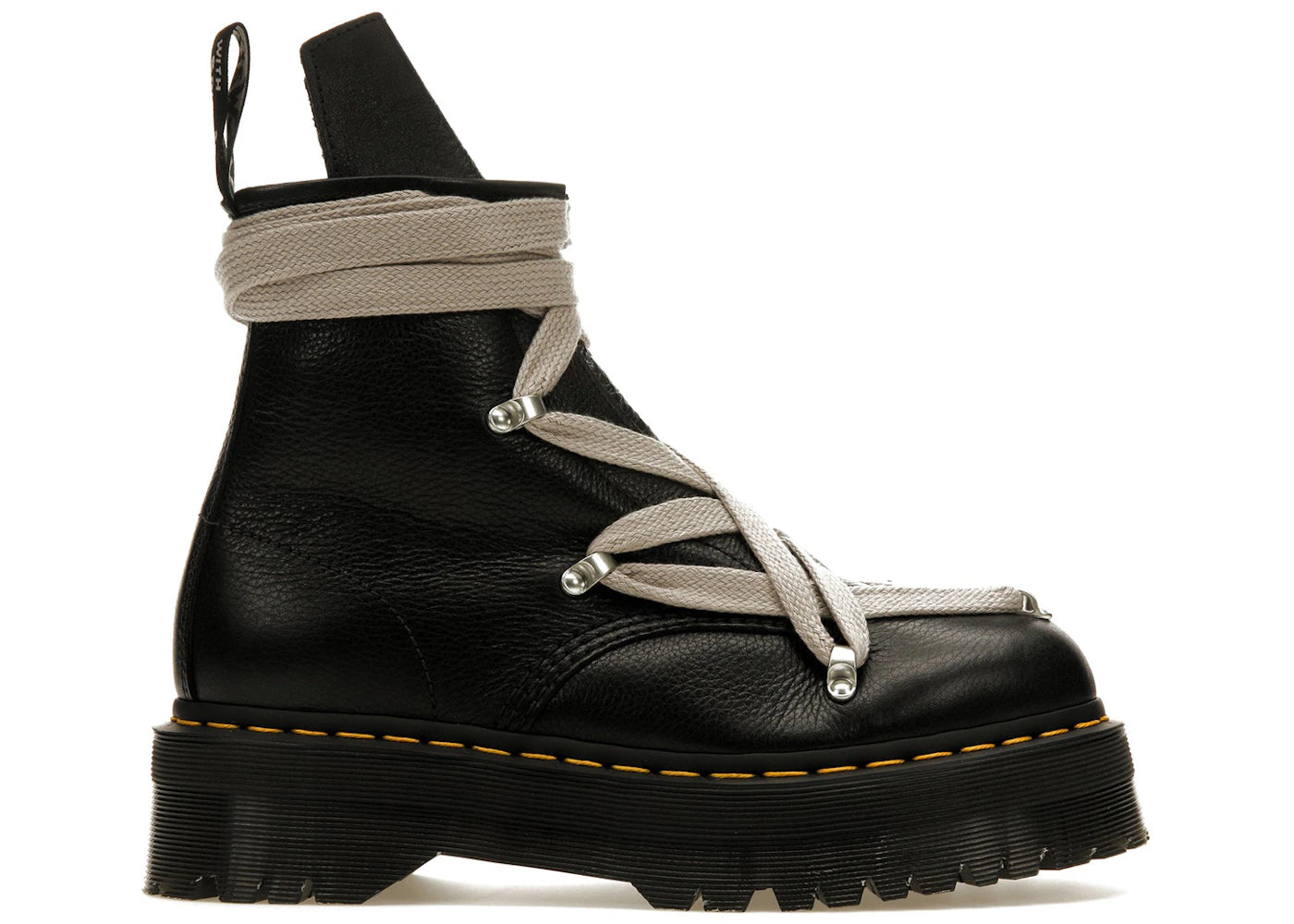 Dr. Martens 1460 Quad Leather Sole Pentagram Wrap Lace Boot-Rick Owens Black