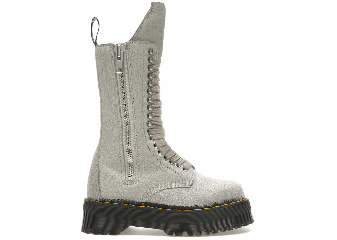 Dr. Martens 1918 Ro Hair On Lace Up Strobe Calf Length Platform Boot-Rick Owens