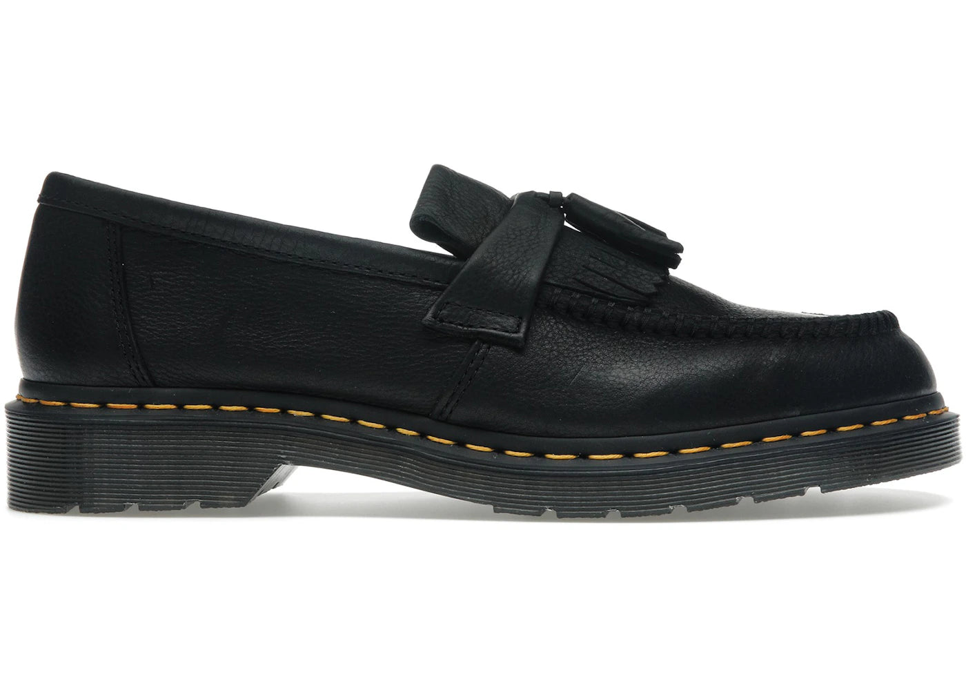 Dr. Martens Adrian Yellow Stitch Ambassador Leather Loafers-Black