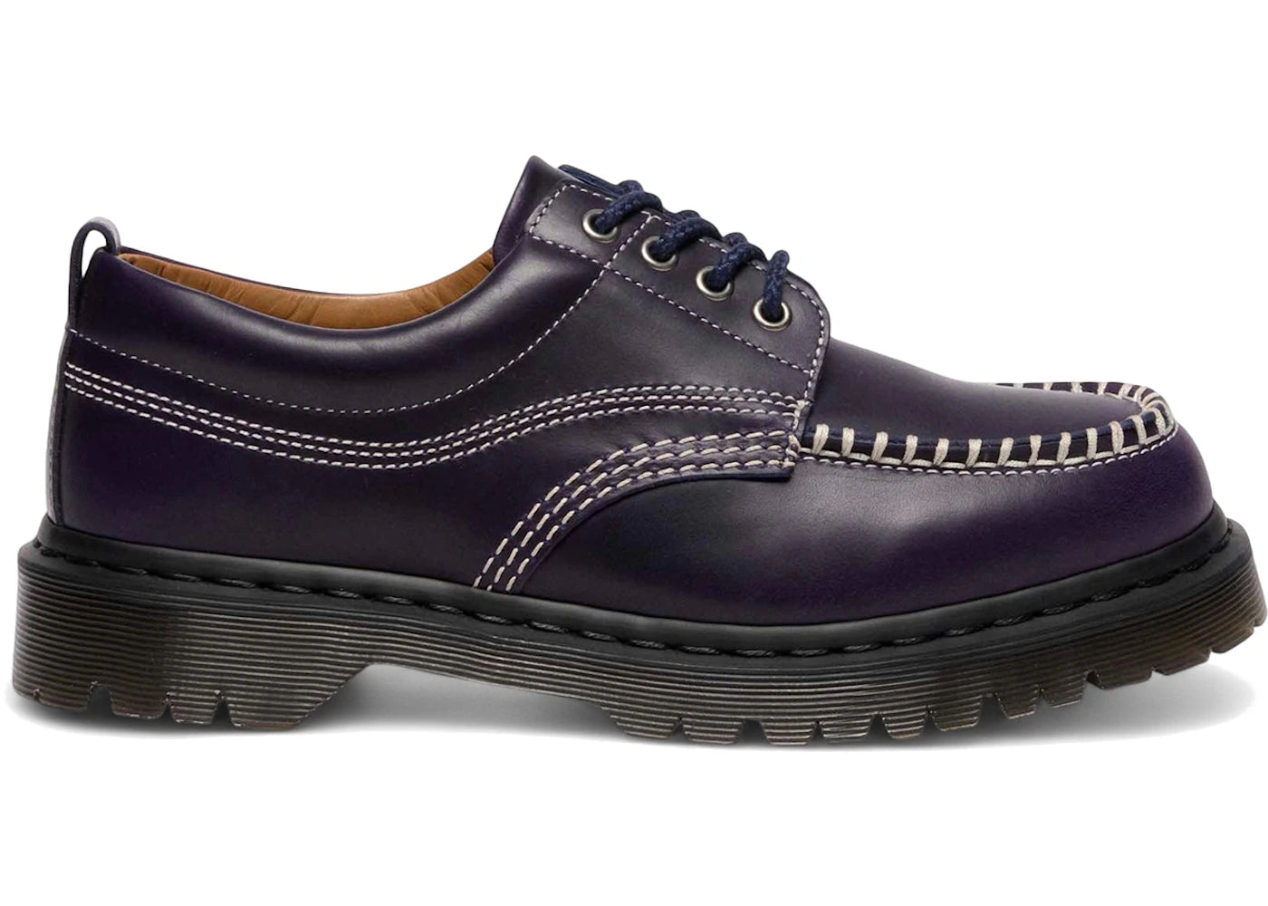 Dr. Martens Lowell Orleans Leather Moc Toe Shoe-Midnight Blue