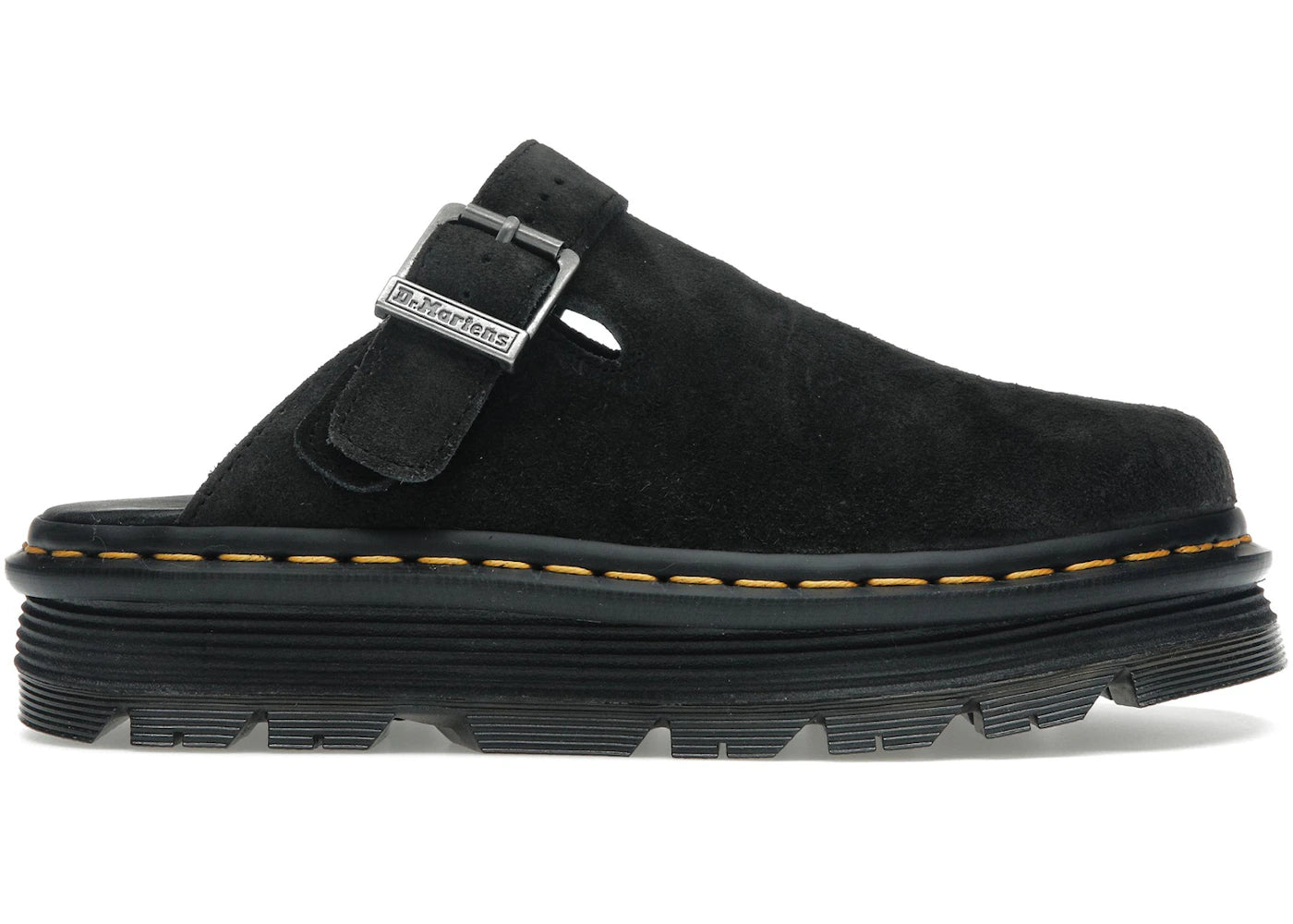 Dr. Martens Zebzag Suede Slingback Platform Mule-Black