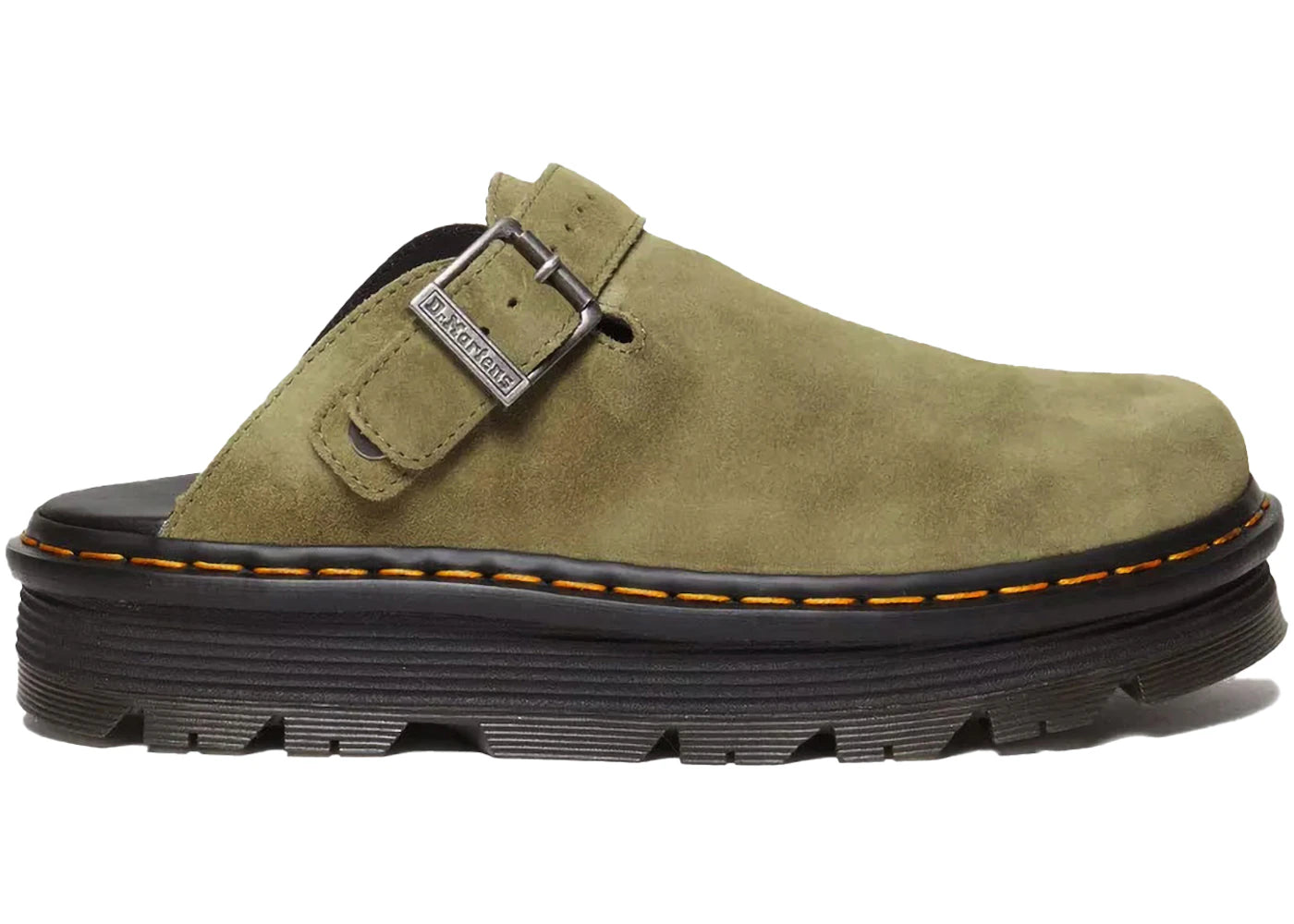 Dr. Martens Zebzag Suede Slingback Platform Mule-Muted Olive