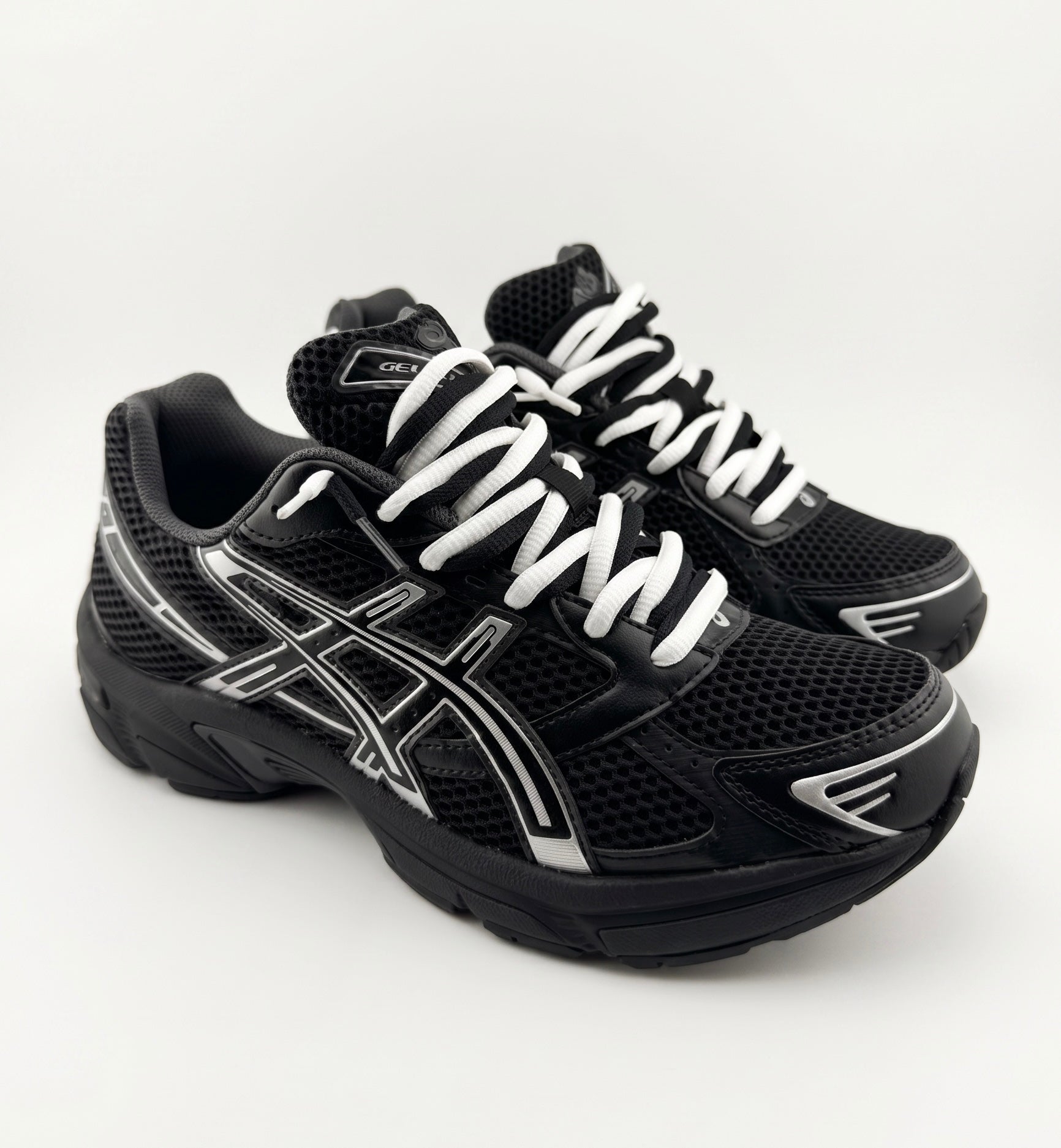 ASICS Gel-1130-Black Pure Silver Double Laces