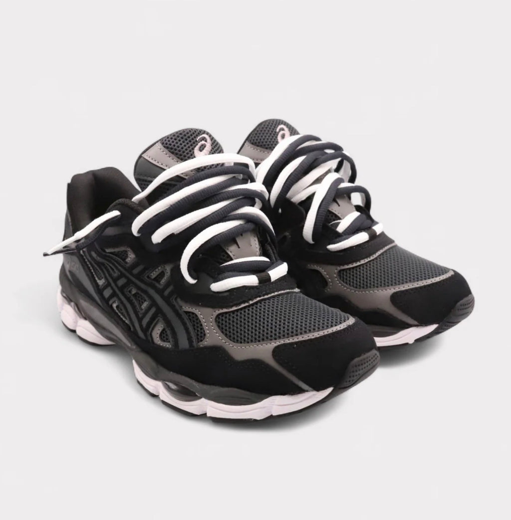 ASICS Gel-NYC-Graphite Grey Black White Double Laces
