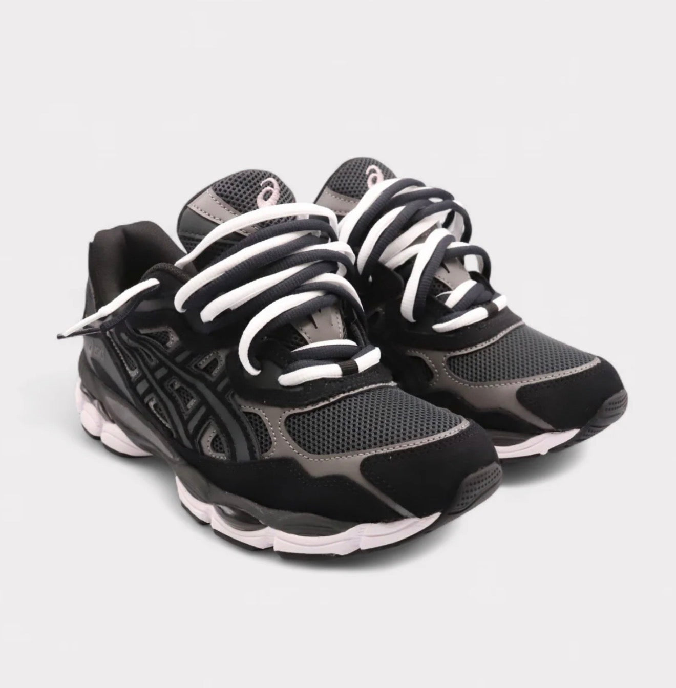 ASICS Gel-NYC-Graphite Grey Black White Double Laces
