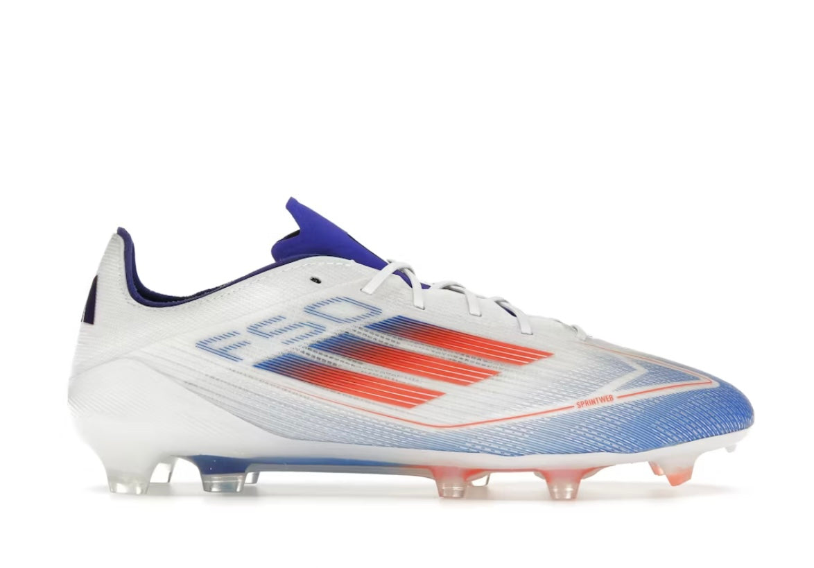 Adidas Adizero F50 Elite FG Cloud Bianco Solar Rosso Blu Lucido